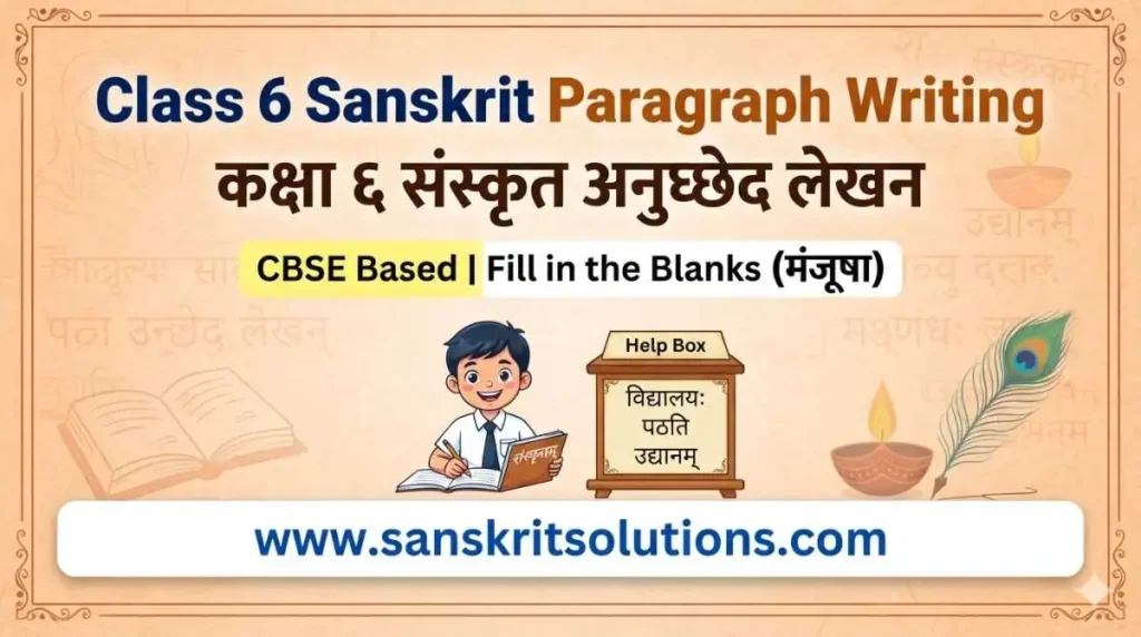 Class 6 Sanskrit Paragraph Writing 5 Practice Worksheets