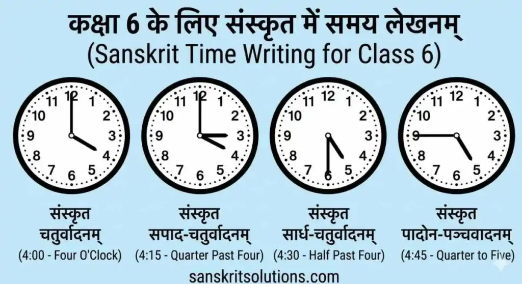 Sanskrit Samay Lekhan Class 6-7 संस्कृत में समय लेखन